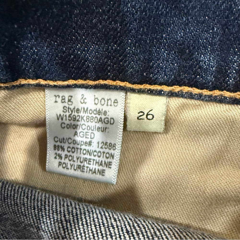rag & bone Women's Skinny Jeans - Dark Blue - Picture 10 of 11